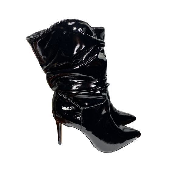 Schutz Boot Ashlee Women's Black Leather Pointed Toe Slouchy Stiletto Heel 6.5 - Picture 2 of 8